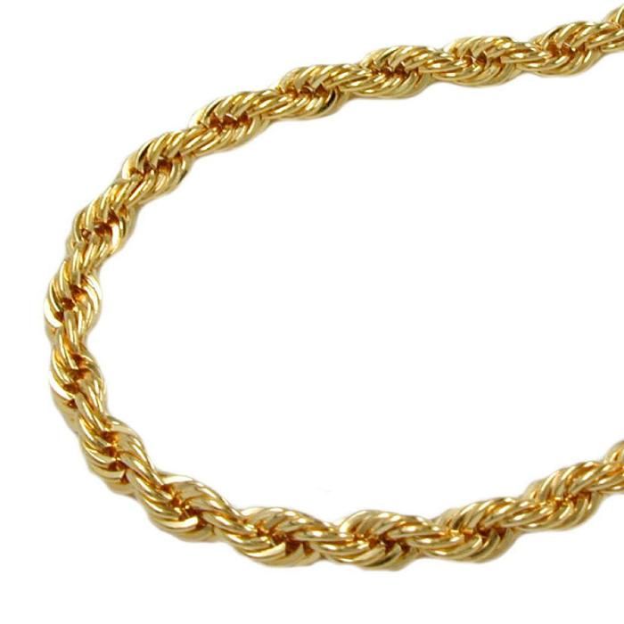 Bracelet chaîne cordon 3.3mm OR 9K 21cm