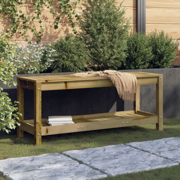 Banc de jardin Non spécifié 108x35x45 cm Bois de pin imprégné 2 personnes Extérieur