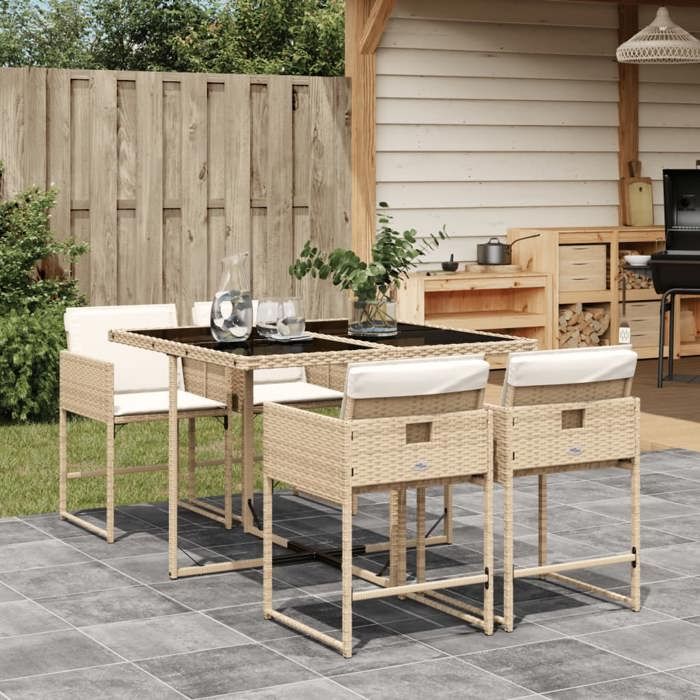 Ensemble à manger de jardin 5 pcs polyester vidaXL - vue 2