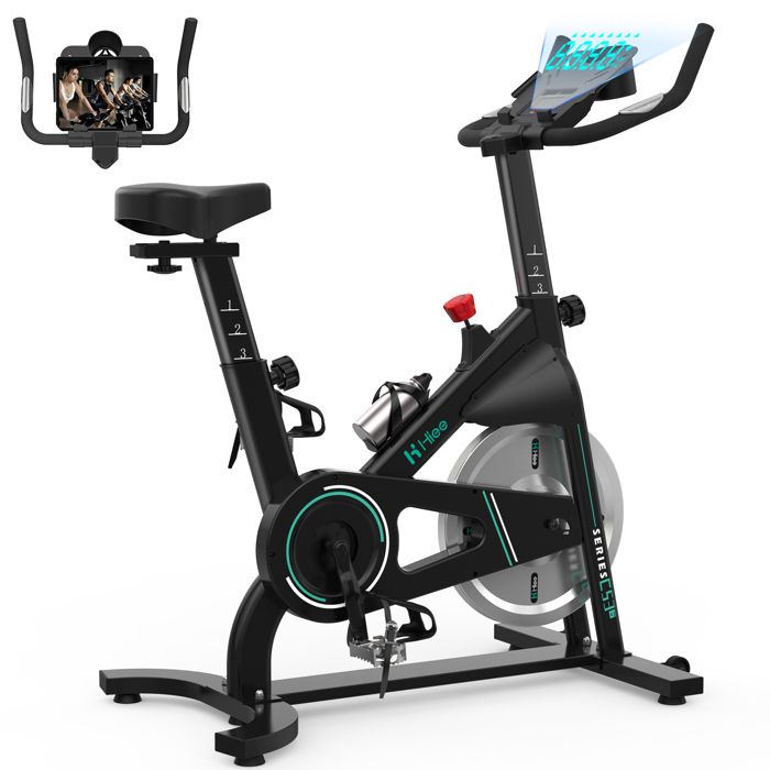 Hiee Velo d Appartement Spinning Volant 15kg Velo d Exercice a Siege Confortable et Ecran Entrainement Cardio Home Trainer Cdiscount Sport