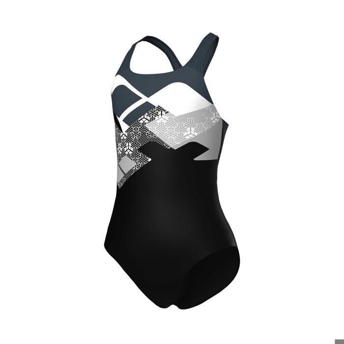 Maillot de bain 1 pièce fille Arena Kikko - black/asphalt/whitemulti