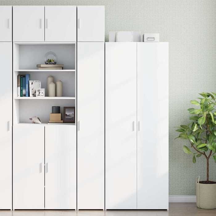 vidaXL Armoire de rangement mince blanc 30x425x225 cm armoire de rangement de salle de bain unité de rangement de salle 3281259