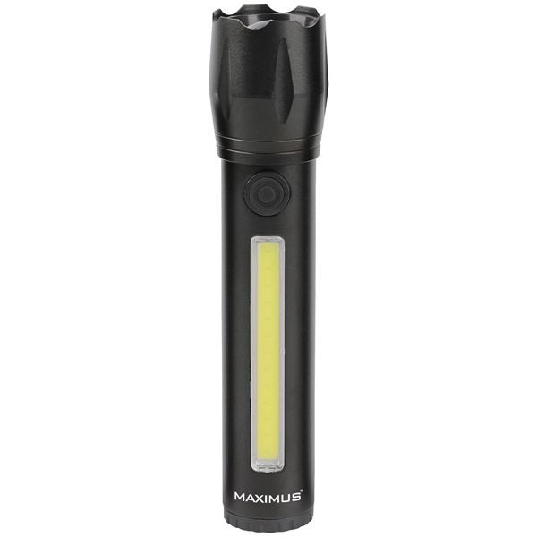 Lampe torche - MAXIMUS - Rechargeable - 3W - 270lm et 105 lumens - IPX4 - Noir Lampe torche - MAXIMUS - Rechargeable - 3W - 270lm et 105 lumens - IPX4 - Noir