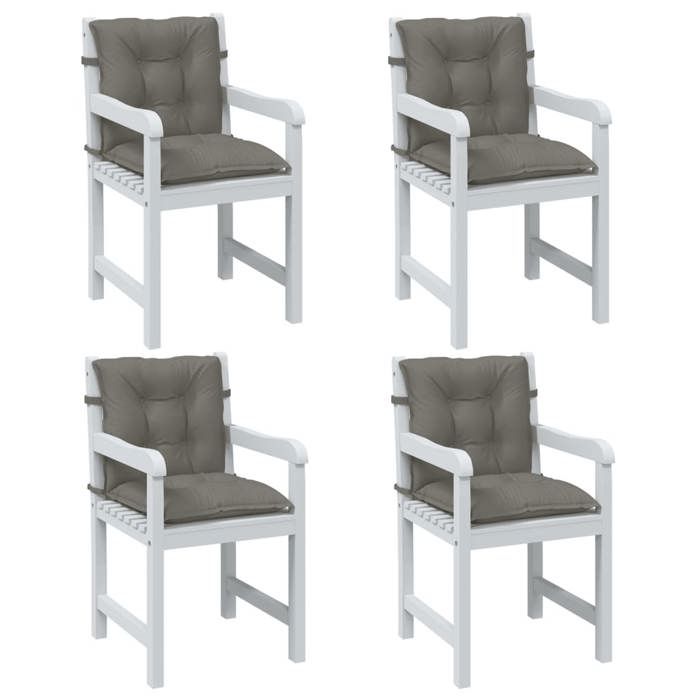 vidaXL Coussins de chaise à dossier bas lot de 4 gris foncé mélangé 4002383