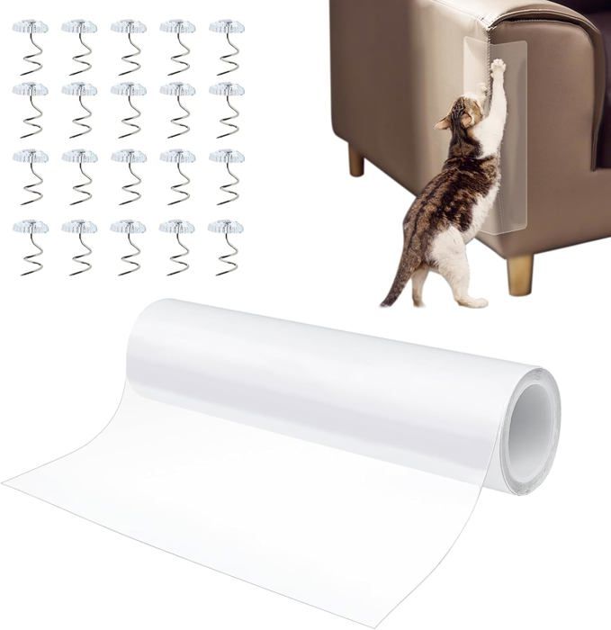 Meilleurs prix pour Protection Canape Chat Anti Griffe,20cm × 300cm Transparent Autocollant Rouleau Protecteur de Rayure Chat,Protège Canapé Chat pour