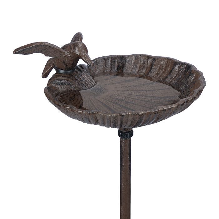 Meilleurs prix pour Relaxdays Abreuvoir à oiseaux sur pied en fonte 100 cm résistant gel et pluie style classique et baroque brun