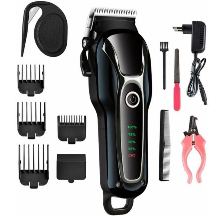 Comparer les prix de Tondeuse professionnelle sans fil pour chien kit de toilettage pour animaux lame empilée sécurisée faible bruit écran LCD - -