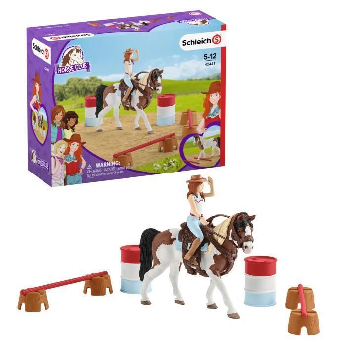 Schleich Farm World Rodeo Calf Adventure Playset – Figurine de cowboy Rodéo Rider avec cheval, vache et chien, jouets et accessoires de la ferme de rodéo occidental réaliste, jouet pour enfants 6