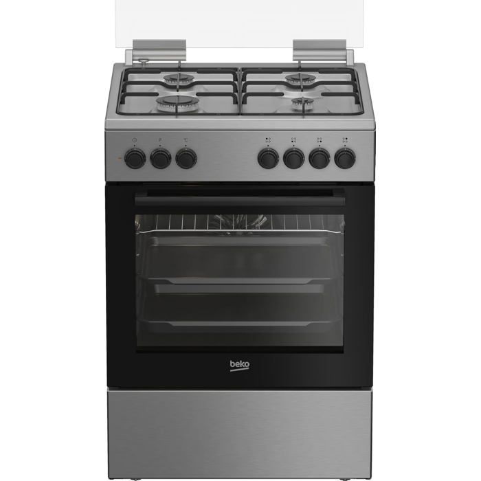 Cuisinière - BEKO - FBE62120XD - Gaz - 4 Brûleurs - Four Électrique 66L - Classe A Cuisinière - BEKO - FBE62120XD - Gaz - 4 Brûleurs - Four Électrique 66L - Classe A