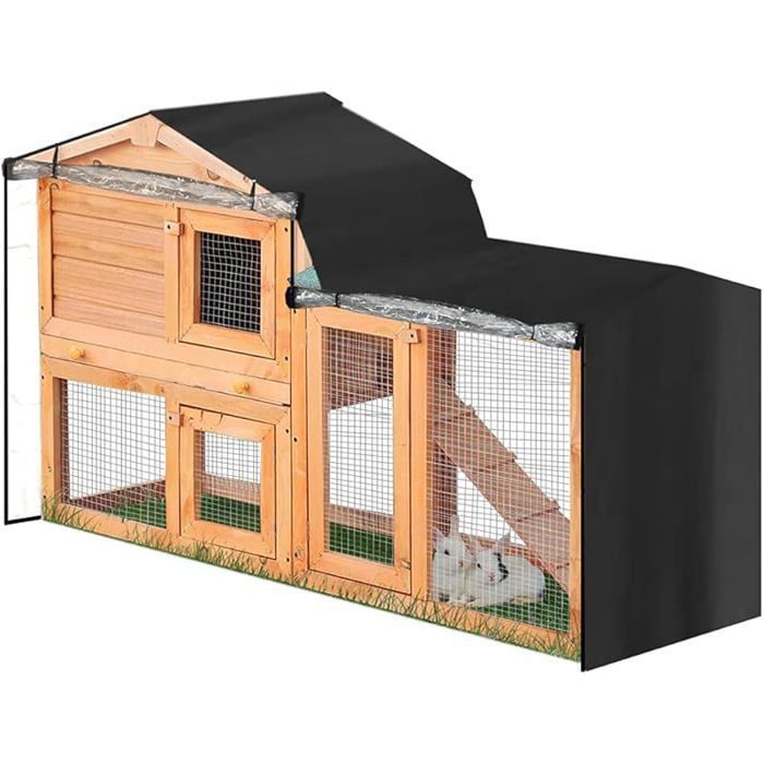 Durable 210D Thermal Rabbit Hutch Cover for Cage with Pointed Window Easy to Install Two Sizes 180 x 52 x 86 cm Multico Hutch