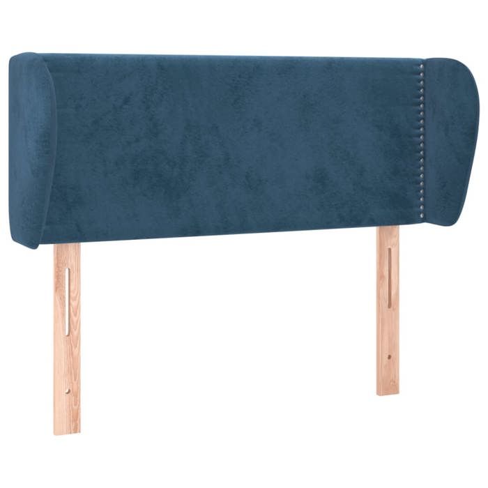 Tête de lit avec oreilles - VIDAXL - Velours - Bleu foncé - 103x23x78/88 cm - Hauteur réglable - Pieds robustes