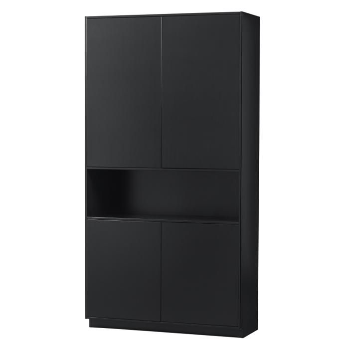 Buffet Haut - Meubles&Design - Buffet haut moderne en bois de pin massif noir ALICANTE Buffet Haut - Meubles&Design - Buffet haut moderne en bois de pin massif noir ALICANTE