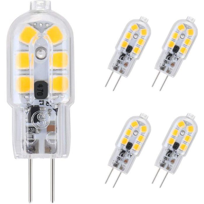 Ampoule LED G4 - LEVYS - 5-Pack - Blanc chaud - 20W équivalent - 2W consommation - 3000K - 180 lm - 360° angle
