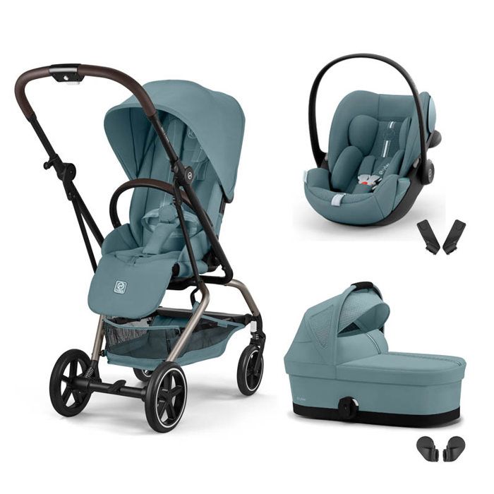 CYBEX - Poussette Trio Eezy S Twist+ 2 + Cloud G Plus + Nacelle Stormy Blue