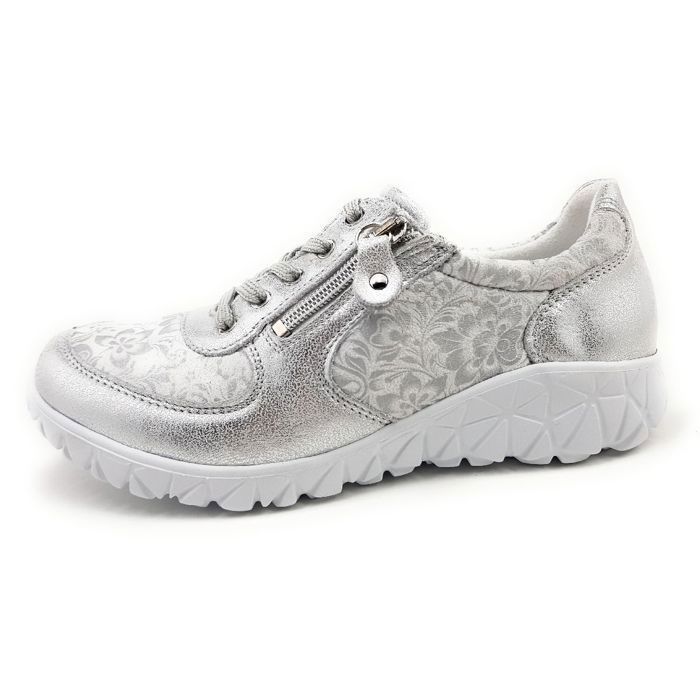 Femmes Waldläufer Baskets Havy Textile Lacets Plat - argent blanc 989 Femmes Waldläufer Baskets Havy Textile Lacets Plat - argent blanc 989