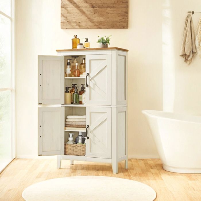 Colonne de Salle de Bain avec 0 Tiroirs et 4 Portes 60 x 30 x 110 cm Blanc