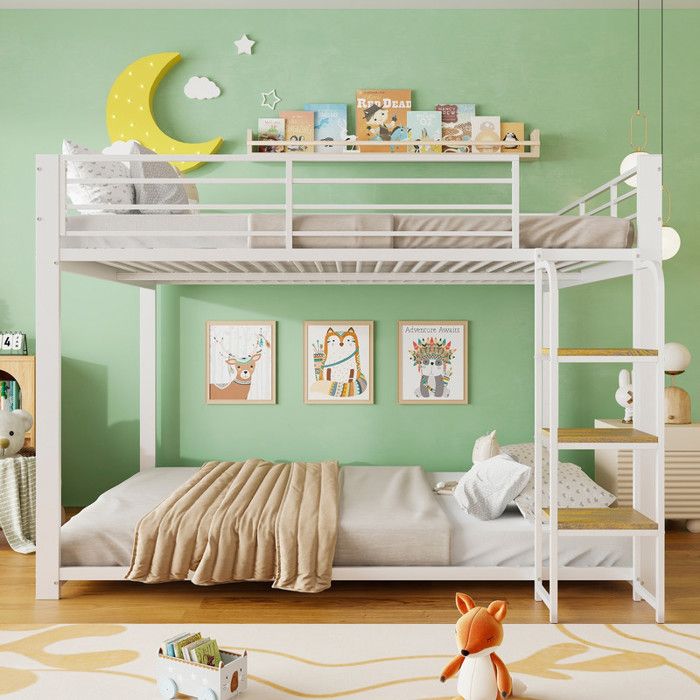 NuvlaGu - Lit superposé 90x200 cm lit enfant avec barrières de sécurité surélevées - Pour aux enfants et adolescents - Blanc