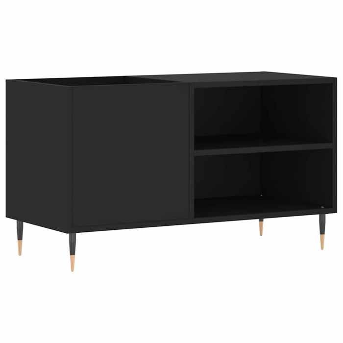 Armoire à disques - Bois dingénierie - Rangement - Intérieur - Noir - 85x38x48 cm - V3
