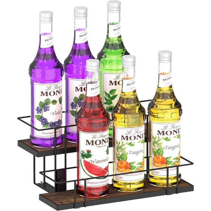 Étagère de rangement pour sirop de cafésupport de 8 bouteilles de sirop pour cafépetite étagère de 8 boute MEUBLE RANGE BOUTEILLE