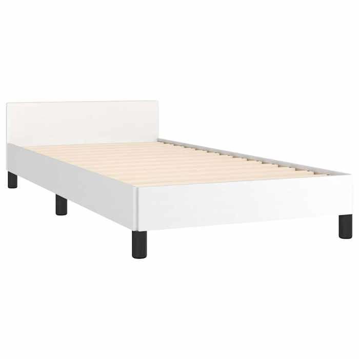 Structure de lit - HAOSHOP - Cadre de lit avec tête de lit sans matelas blanc 90x200 cm&01_111419