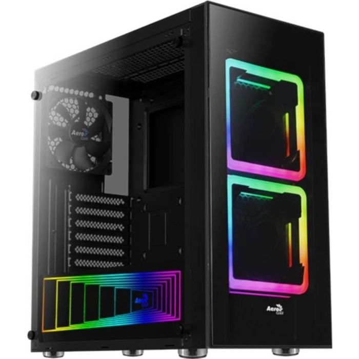 AEROCOOL BOITIER PC Tor – RGB – Noir – Verre trempé – Format ATX (ACCM-PB12033.11)