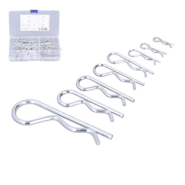 Accessoire Garage Kit 555 Goupilles Fendues - 6 Tailles Différentes - Galvanisées - Étui Inclus - Mécanique/garage Goupille Remorque