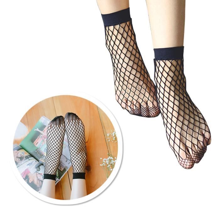 2 Paires de Chaussettes R sille Femme Filet Soquette Chaussettes