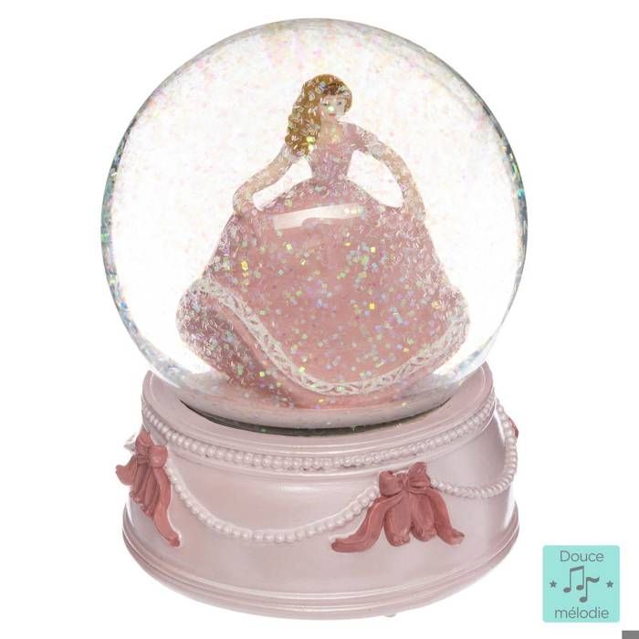 Boule à neige musicale princesse D.10cm Boule à neige musicale princesse D.10cm