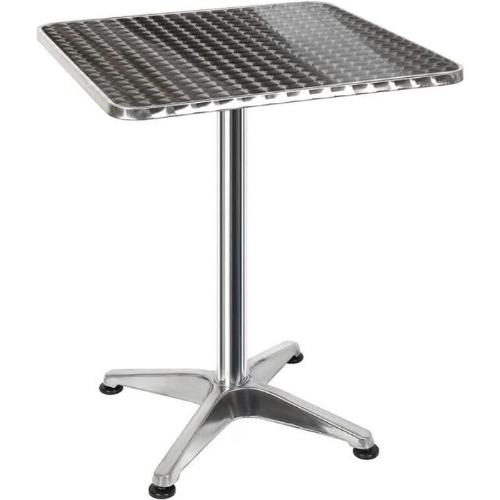 Table Basse Mange-debout Casaria Aluminium - Hauteur Réglable 70-115 Cm, Plateau Pliable 60 Cm, Housse Incluse, Pour Intérieur Et Extérieur