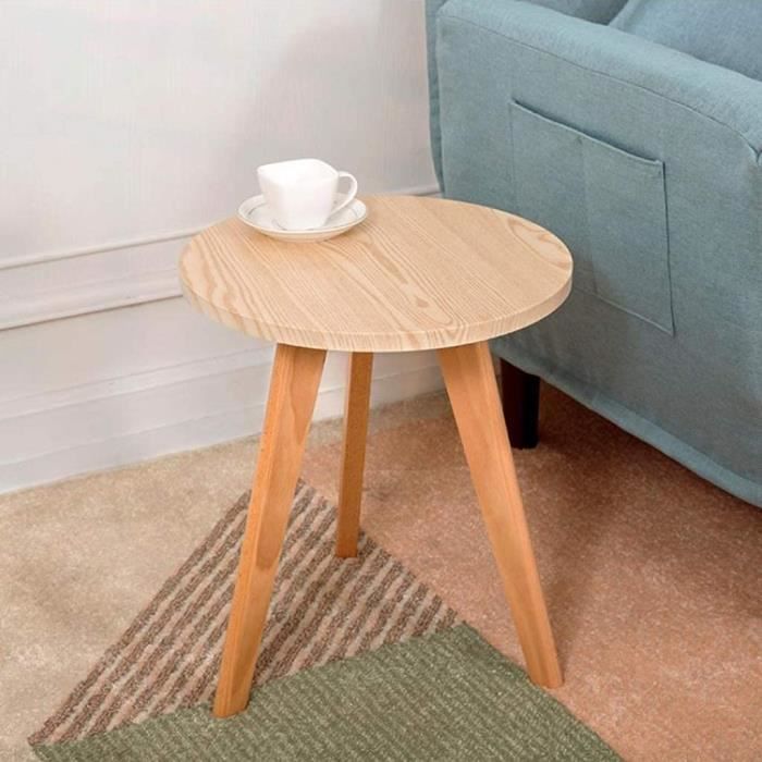 Table Basse Ronde En Bambou 40x40x40 Cm – Minimaliste – Pour Salon, Canapé, Chambre – Couleur Jaune