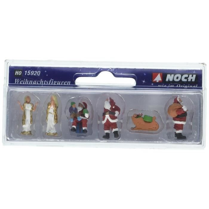 Noch 45721 – Lot De 7 Figurines Vaches Blanches/noires – Modélisme Ferroviaire – Échelle HO