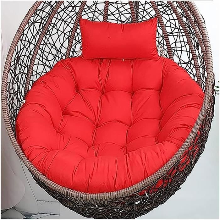 Chaise Œuf Suspendue Intérieur - Osier Lavable, Fond Antidérapant, Noir, Capacité 136 Kg - 4