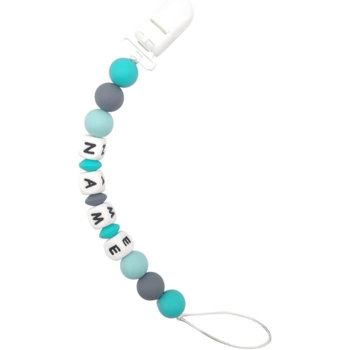 Attache Tétine Personnalisée Avec Prénom - Silicone Alimentaire, Clip Inox - Cadeau Naissance Personnalisé Pour Bébé Fille Ou Garçon