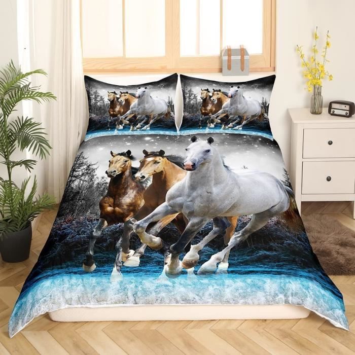 Housse De Couette Cheval S Western Cowgirl Farm Animal Parure De Lit