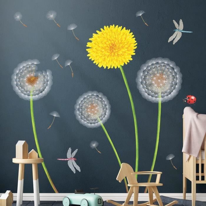 DECOWALL DS9-8055 Pots De Fleurs Stickers Muraux Autocollant Amovible Pour Enfants Pépinière