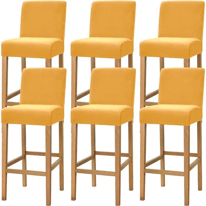 Housses Tabouret Bar Avec Dossier Polyester Spandex Lot 4 Housse Tabouret De Bar Avec Dossier - 4 Pièces Grises - Extensible Et Lavable Housse Chaise De Bar Avec Dossier