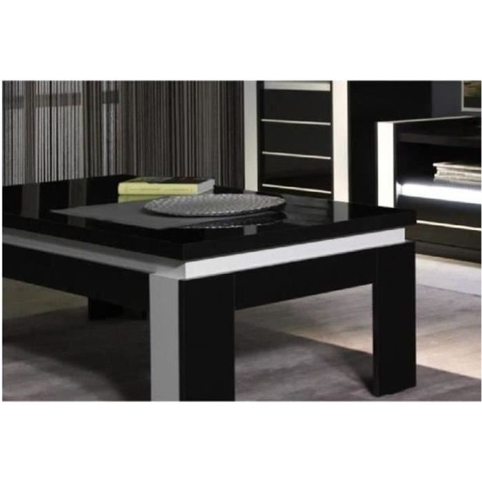 Table Basse Design Lina Noir Et Blanche Laquee Achat Vente