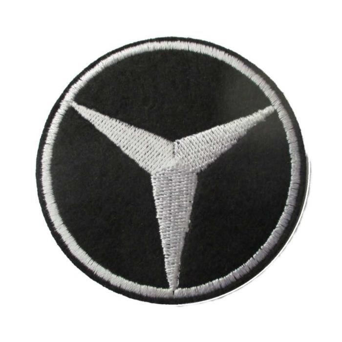 Écusson - Mercedes - Logo Rond - 7.5 cm - Thermocollant - Noir et Blanc ...