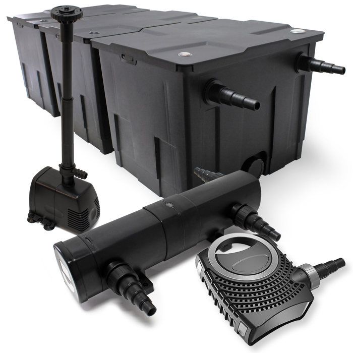 Wiltec Kit complet: CBF-350C Filtre de bassin jusquà 90000 L Biologique NEO10000 pompe de filtration 10000l/h 80W CUV-218 lampe u Wiltec Kit complet: CBF-350C Filtre de bassin jusquà 90000 L Biologique NEO10000 pompe de filtration 10000l/h 80W CUV-218 lampe u