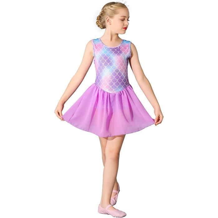 danse - gymnastique filles jupe tutu ballet robe sans manches tenue enfants 3
