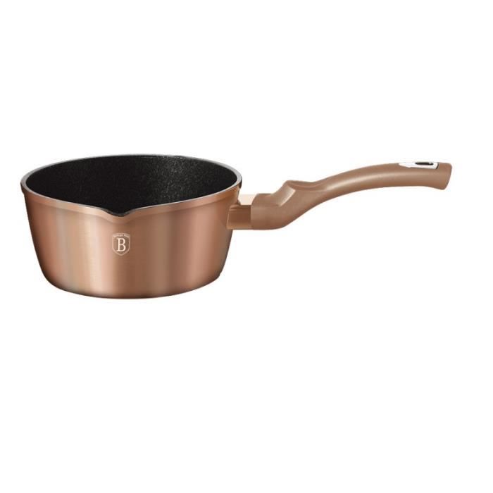 Aluminium Turbo induction Casserole bec verseur 16cm Rouge Metal Rev/êtement Marbre