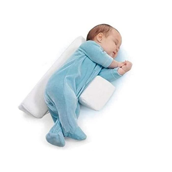 Oreiller de sommeil latéral anti-roulis pour bébé coussin de soutien du cou  en coton doux