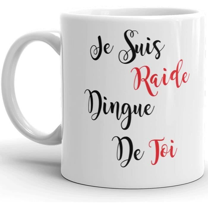 Mug humour amour je suis dingue de toi avec cœurs belle idée cadeau