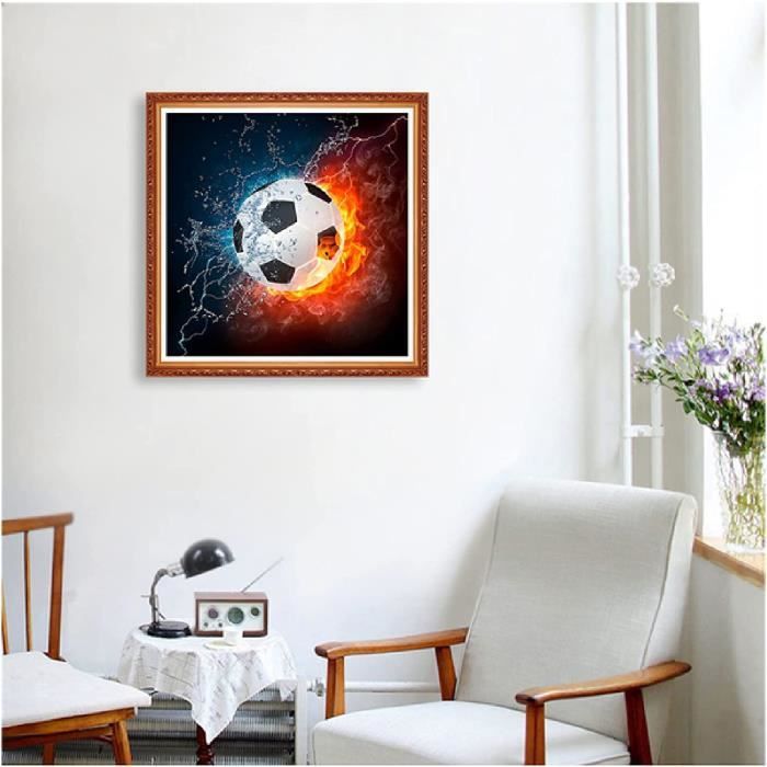 Broderie Diamant Stade de Foot Géométrique
