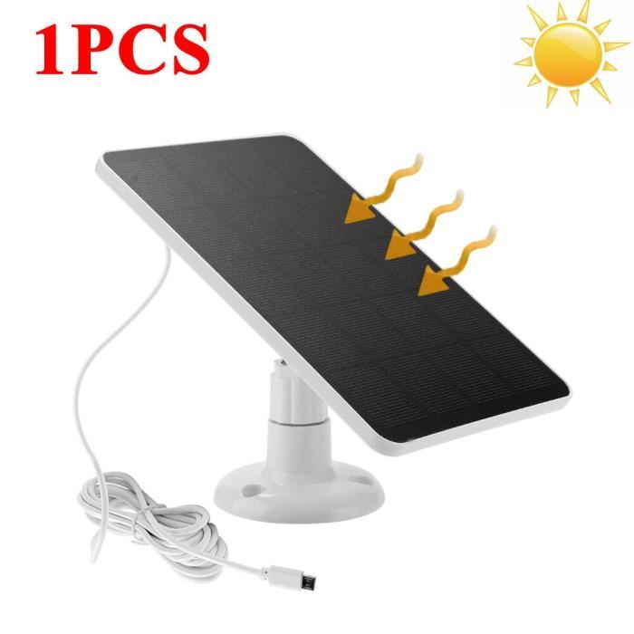 Panneau Solaire Camera Exterieur Panneau Solaire 20W 5V IP68 - Pour Caméras De Sécurité - Support Réglable - Câble 3m - Installation Facile Chargeur Solaire 20w