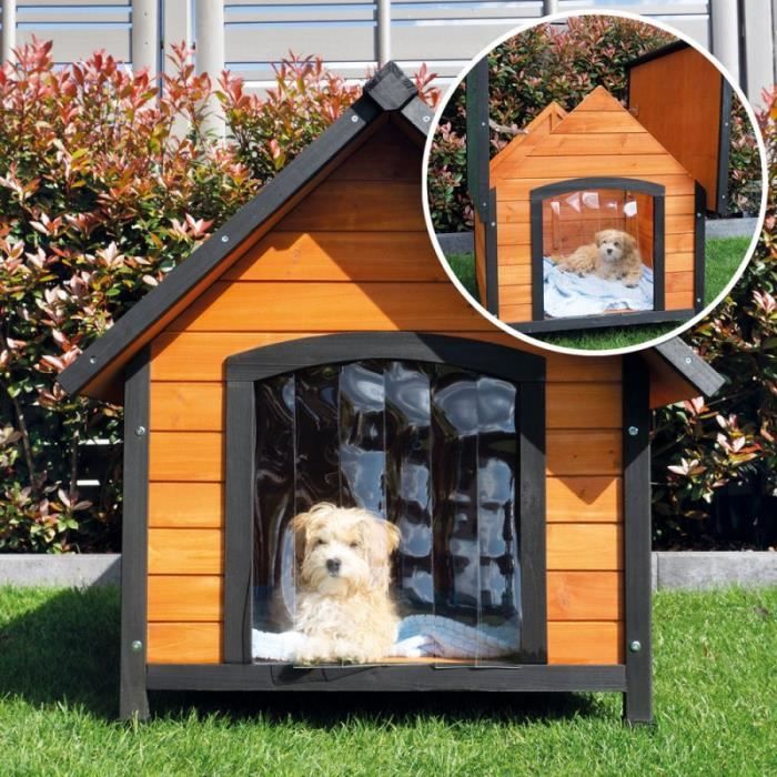 Meilleurs prix pour Niche Chien en bois moderne de haute qualité Luna Taille L 99 x 87 x 82,5cm