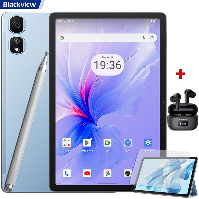 BLACKVIEW Tab 13 Tablette Tactile - Android 12 - 10Go+128Go/SD1To - 7280mAh - 4G LTE/5GWiFi/PC Mode/SIMO Internet Tablette PC -Bleu