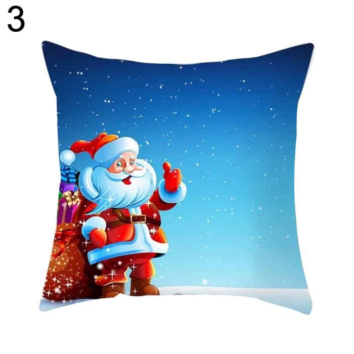 Housse De Coussin Peau De Peche Joyeux Noel Pere Noel Bonhomme De Coeur Throw Taie D Oreiller 3 Achat Vente Stickers De Noel Cdiscount