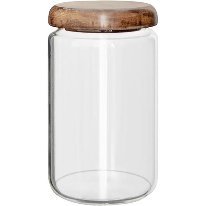 Bocal en Verre avec Couvercle hermétique en Bois Boule Liège Rond