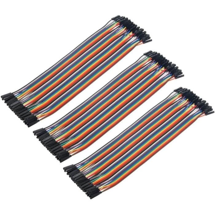 Oiyagai 2 Sets / 80pcs Câbles Dupont 30cm Femelle à Femelle - Idéal Arduino, Breadboard Et Projets Électroniques